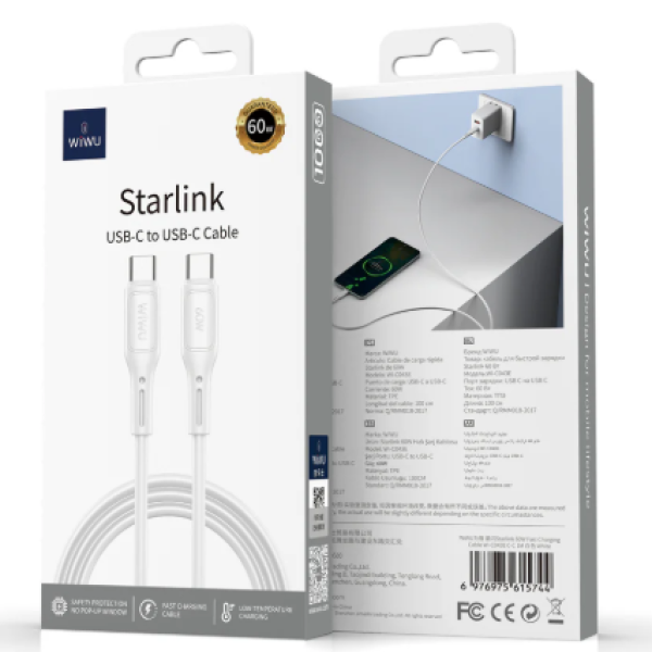 WiWU USB-C to USB-C Cable 60W